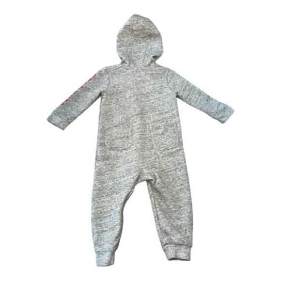Carhartt Gray & Pink trim Hooded infant Footie - Picture 3 of 7